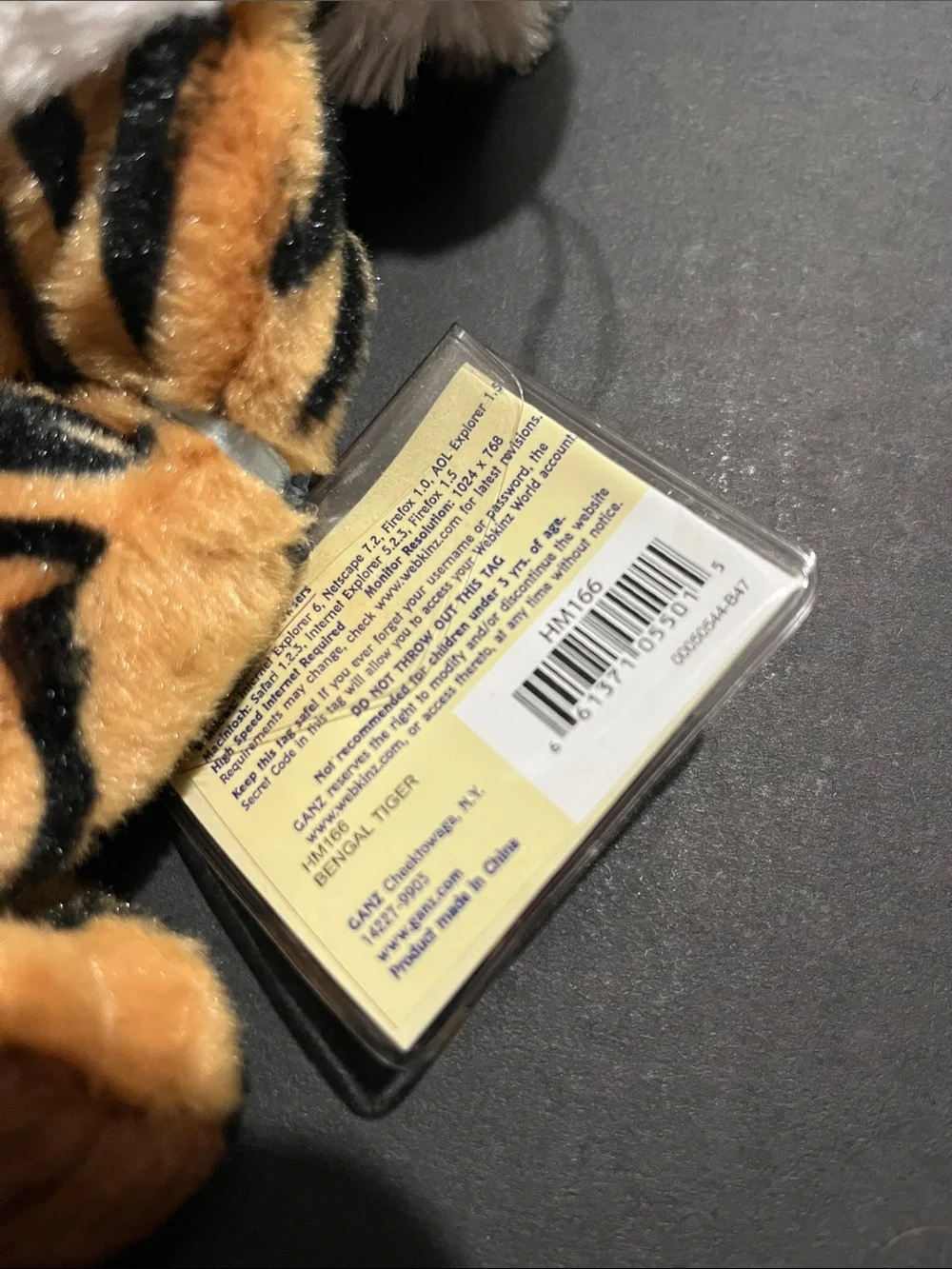 Ganz Webkinz BENGAL TIGER 8 in Virtual Pet Plush Stuffed Animal Sealed Code